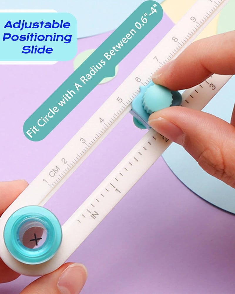 Othaim أداة قطع الدائرة للحرف الورقية - قاطع دوار لقص الدوائر لعمل الألبومات، صنع بطاقات، الفن والحرف اليدوية، يناسب الدوائر ذات نصف القطر بين 0.6"-4" - Image 4